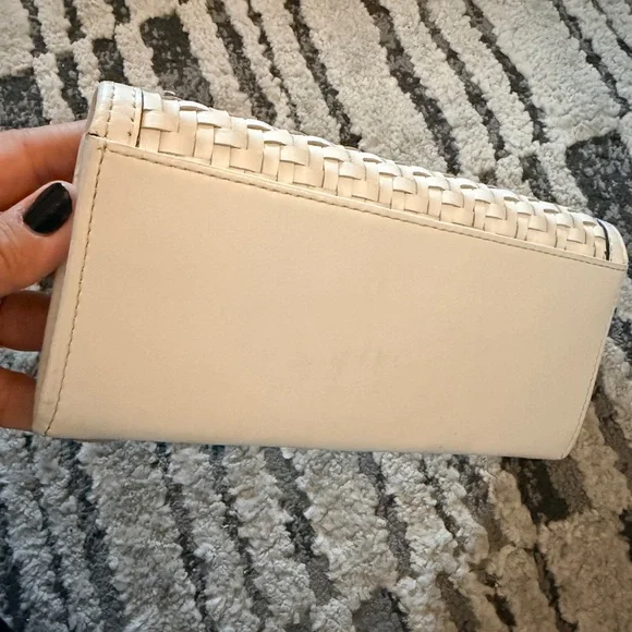 Pink Coach leather pouch and Ivory Coach Kristin woven envelope wallet clutch - Picture 4 of 12